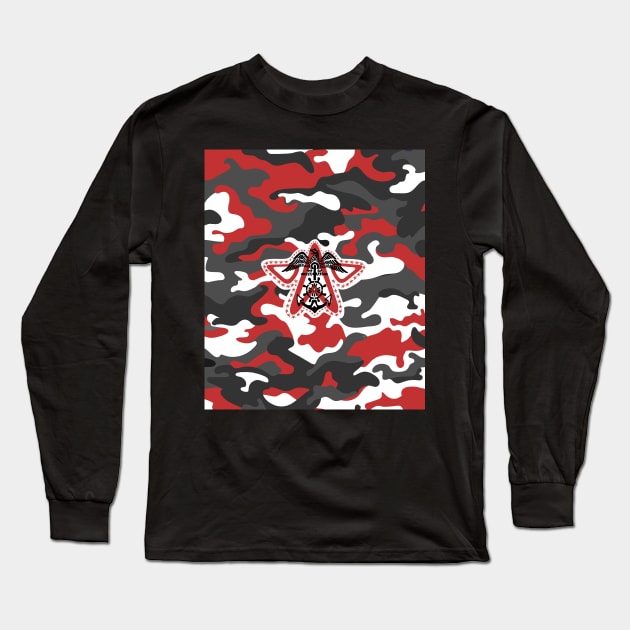 Camouflage Red - Eagle Star Long Sleeve T-Shirt by GR8DZINE